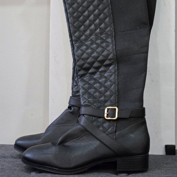 Chanel like Never Worn Riding Boot  Over the Knee Black Boots Size 10 - Picture 1 of 9